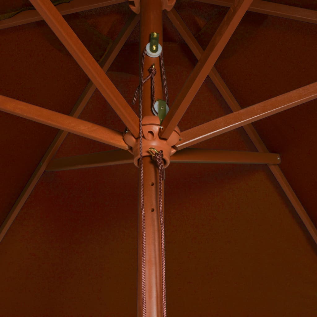 vidaXL Zunanji senčnik z lesenim drogom terakota 200x300 cm