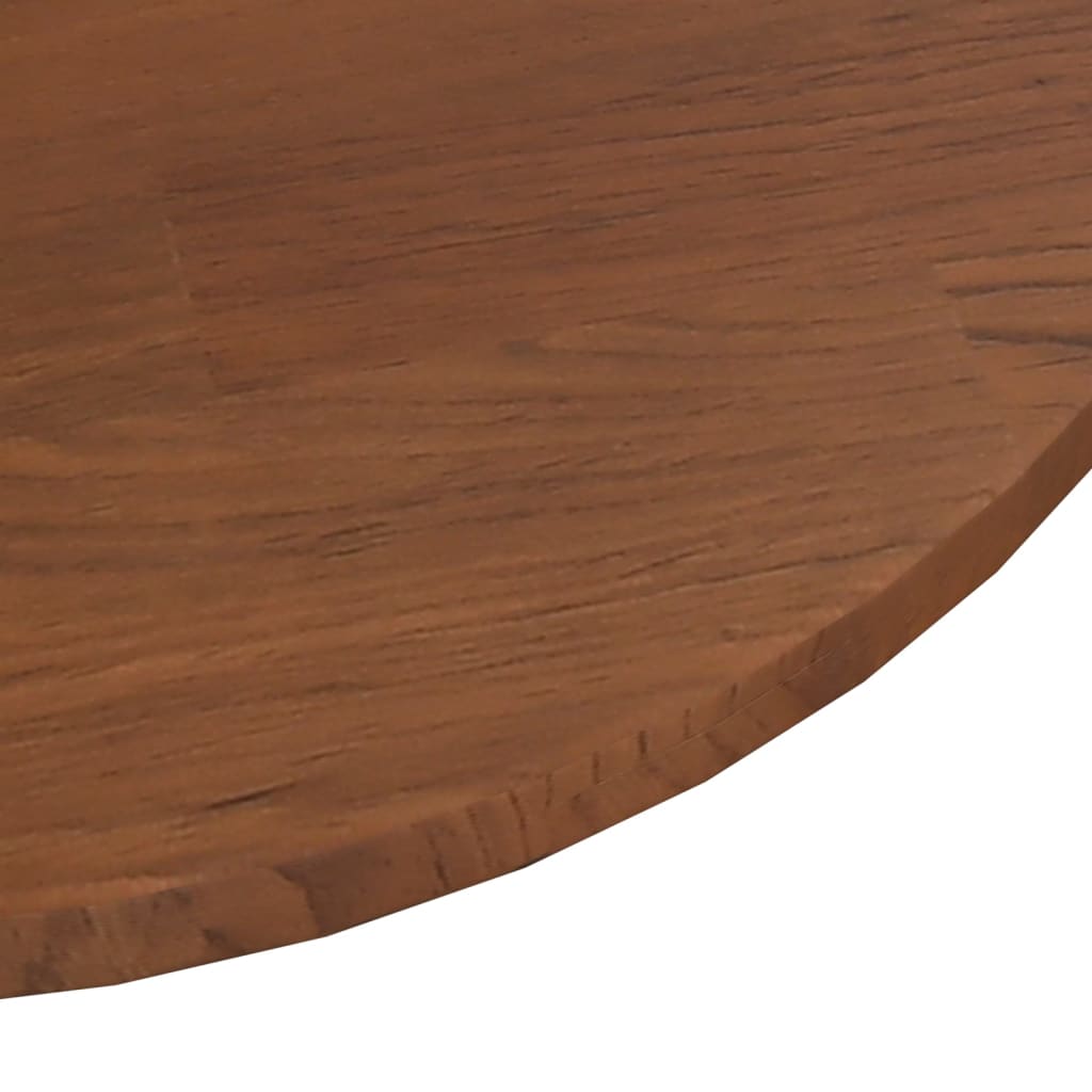 vidaXL Okrogla mizna plošča temno rjava Ø60x1,5 cm trdna hrastovina