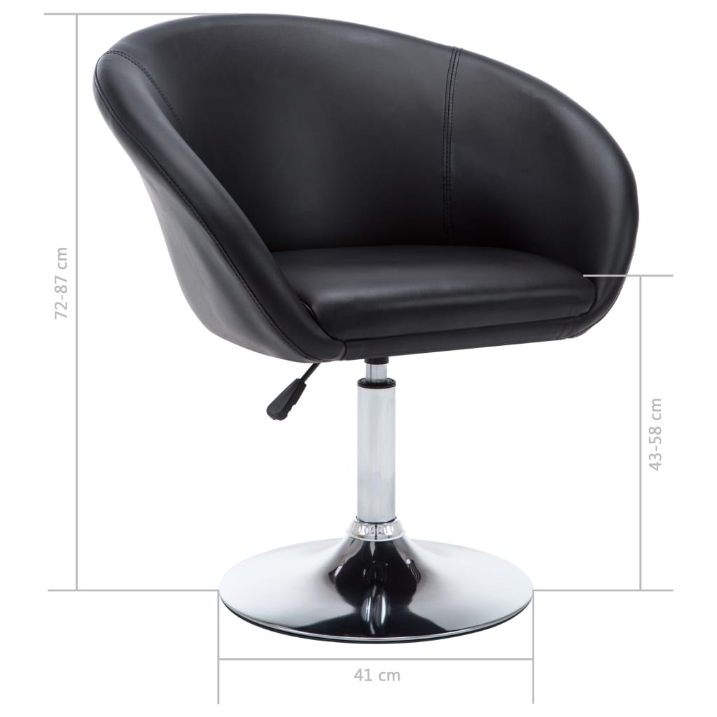 vidaXL Vrtljivi jedilni stoli 2 kosa črno umetno usnje