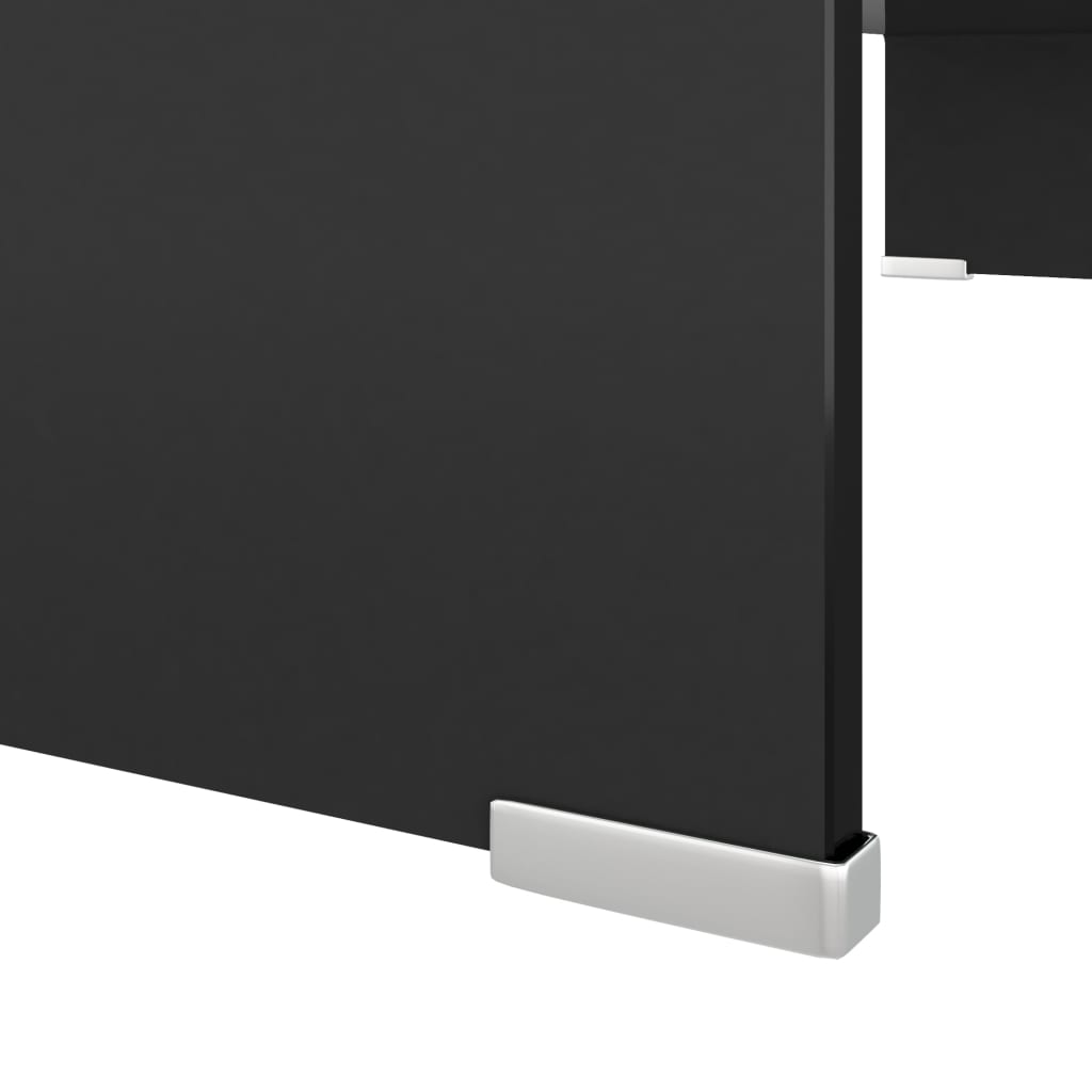 vidaXL Stojalo za TV / ekran stekleno črno 80x30x13 cm
