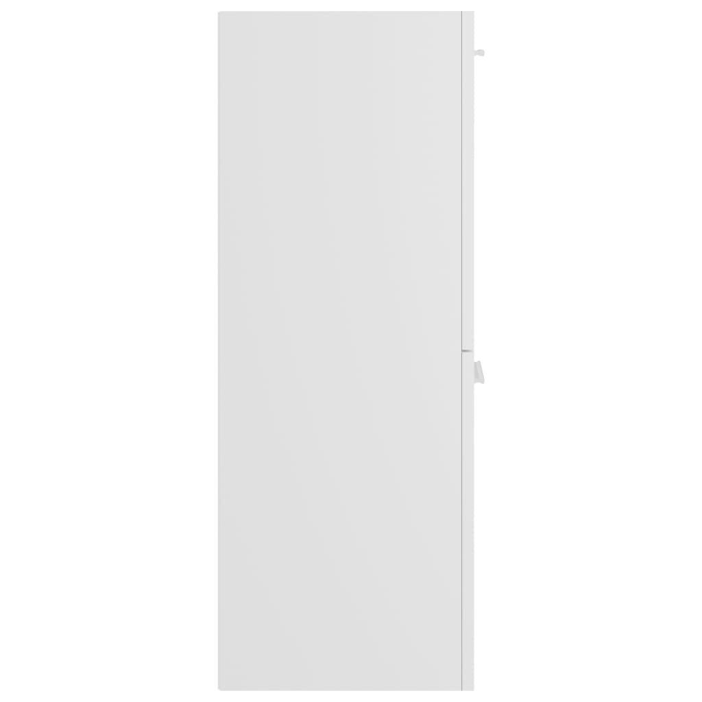 vidaXL Kopalniška omarica visok sijaj bela 30x30x80 cm iverna plošča