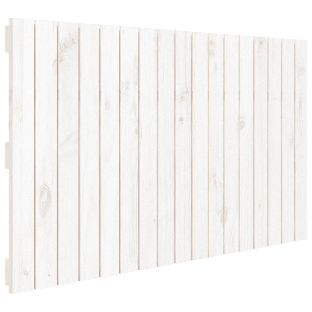 vidaXL Stensko posteljno vzglavje belo 108x3x60 cm trdna borovina