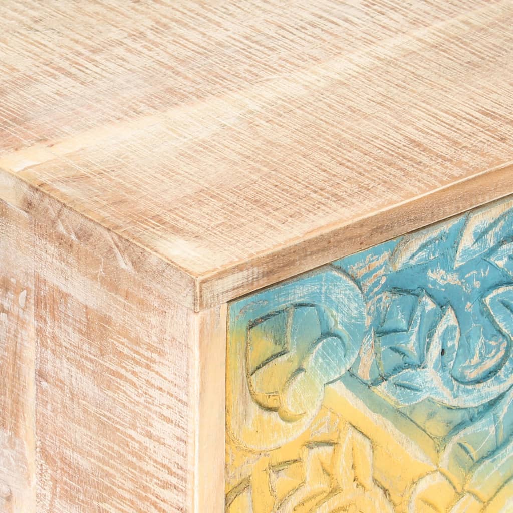 vidaXL Izrezljana nočna omarica 40x30x50 cm trden akacijev les
