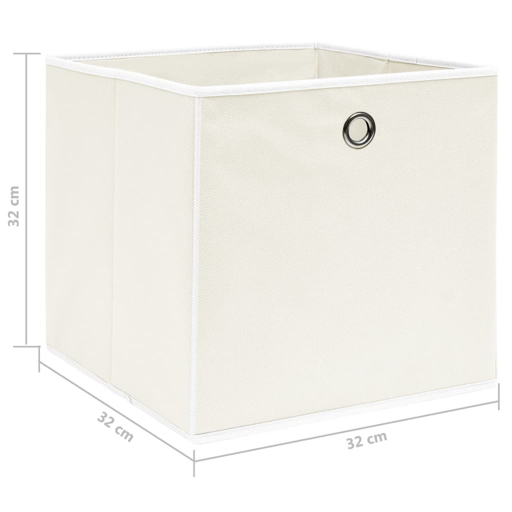 vidaXL Škatle za shranjevanje 4 kosi bele 32x32x32 cm blago