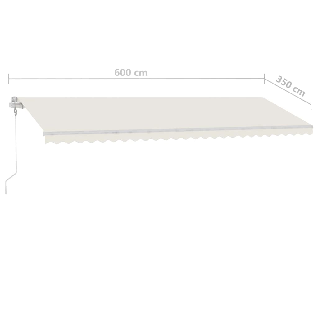 vidaXL Prostostoječa ročno zložljiva tenda 600x350 cm krem