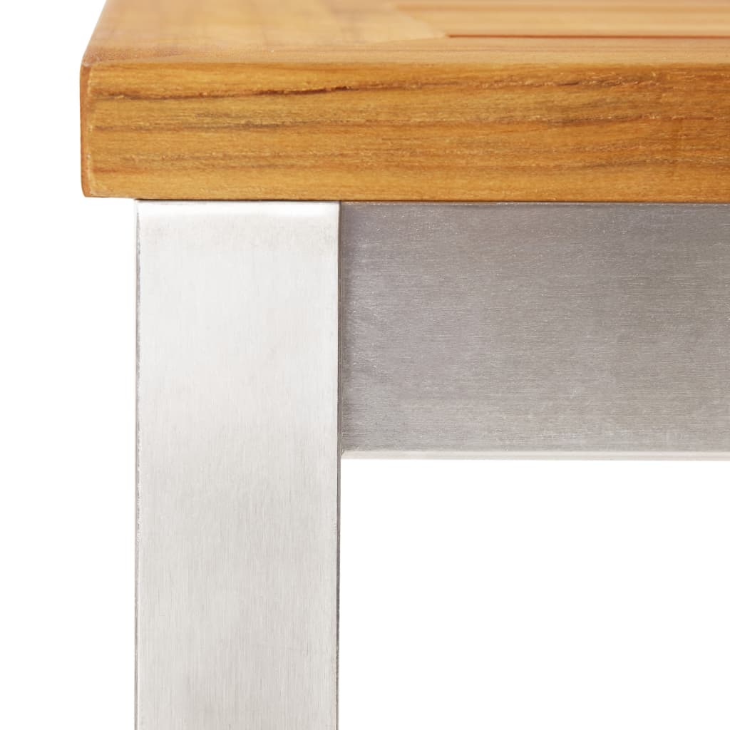 vidaXL Barska miza 120x60x105 cm trdna tikovina in nerjaveče jeklo
