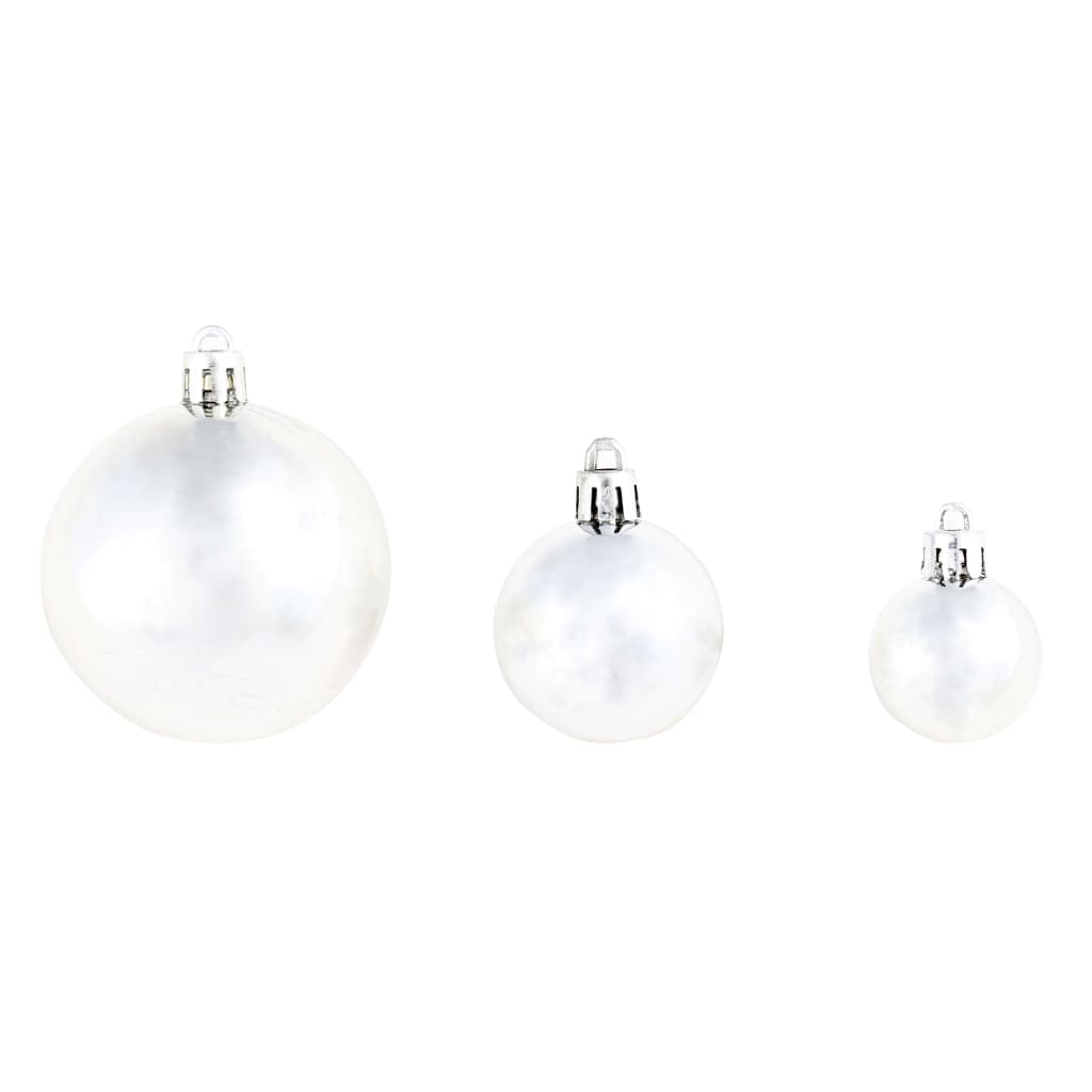 vidaXL Božično novoletne kroglice 100-delni komplet 3/4/6 cm srebrne