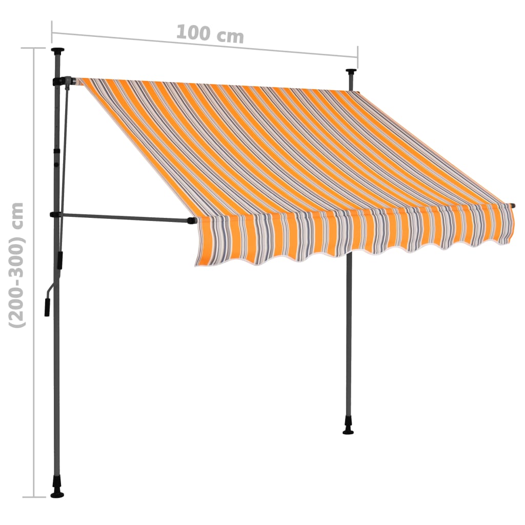 vidaXL Ročno zložljiva tenda z LED lučkami 100 cm rumena in modra