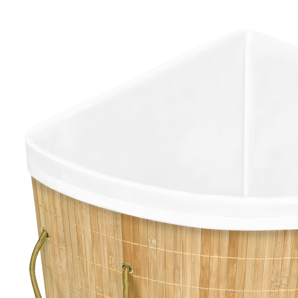 vidaXL Kotna košara za perilo iz bambusa 60 L