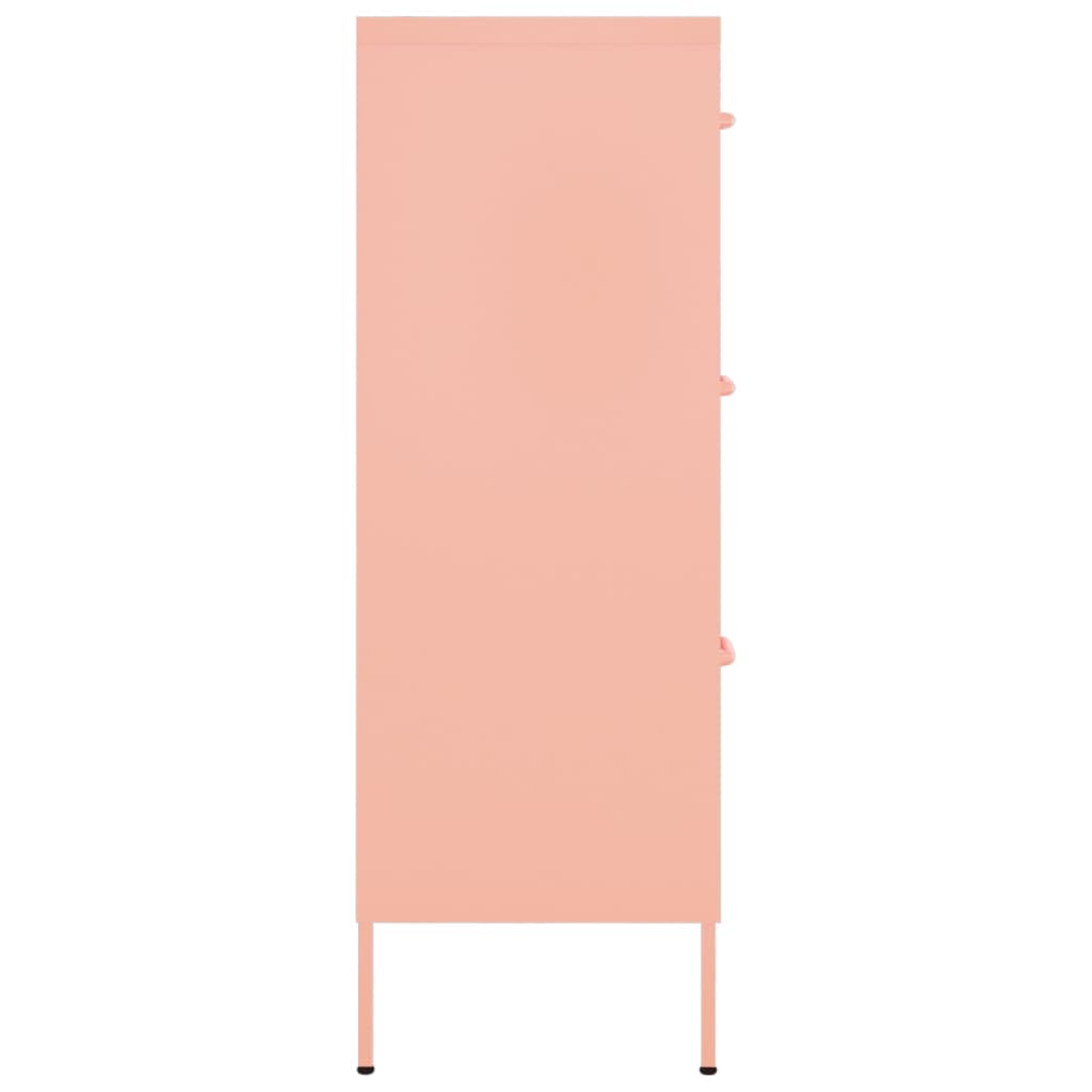 vidaXL Omarica s predali roza 80x35x101,5 cm jeklo