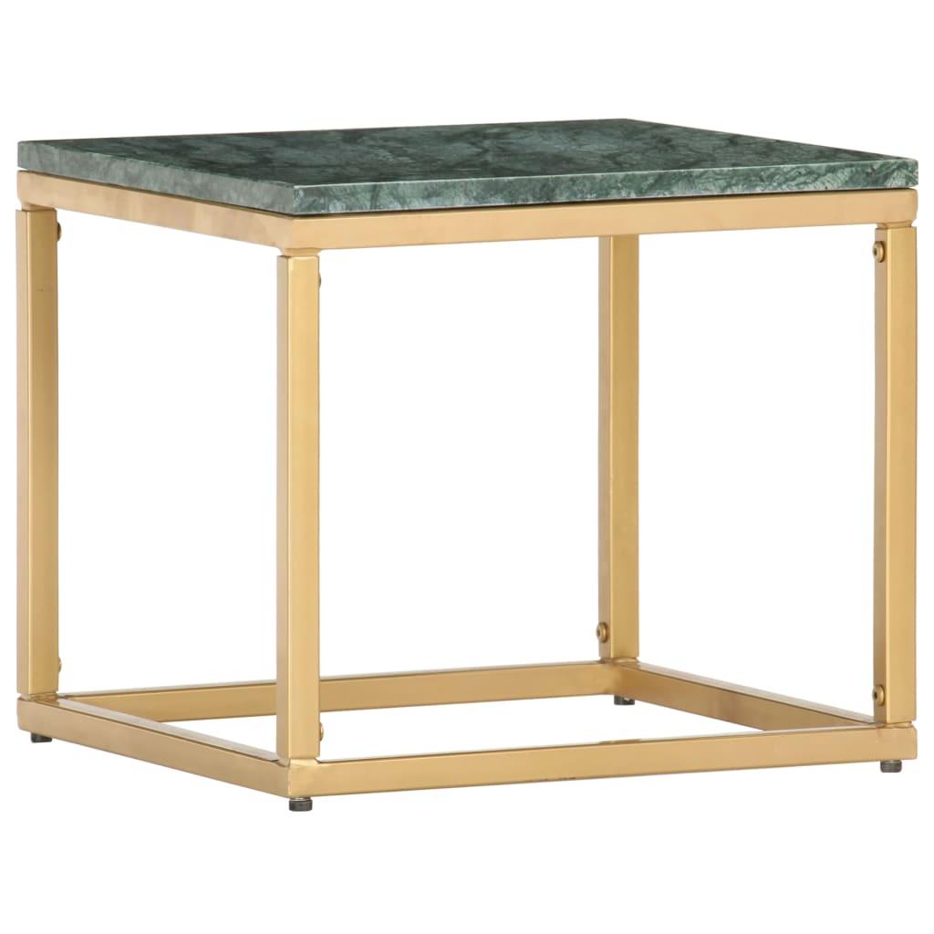 vidaXL Klubska mizica zelena 40x40x35 cm kamen z marmorno teksturo