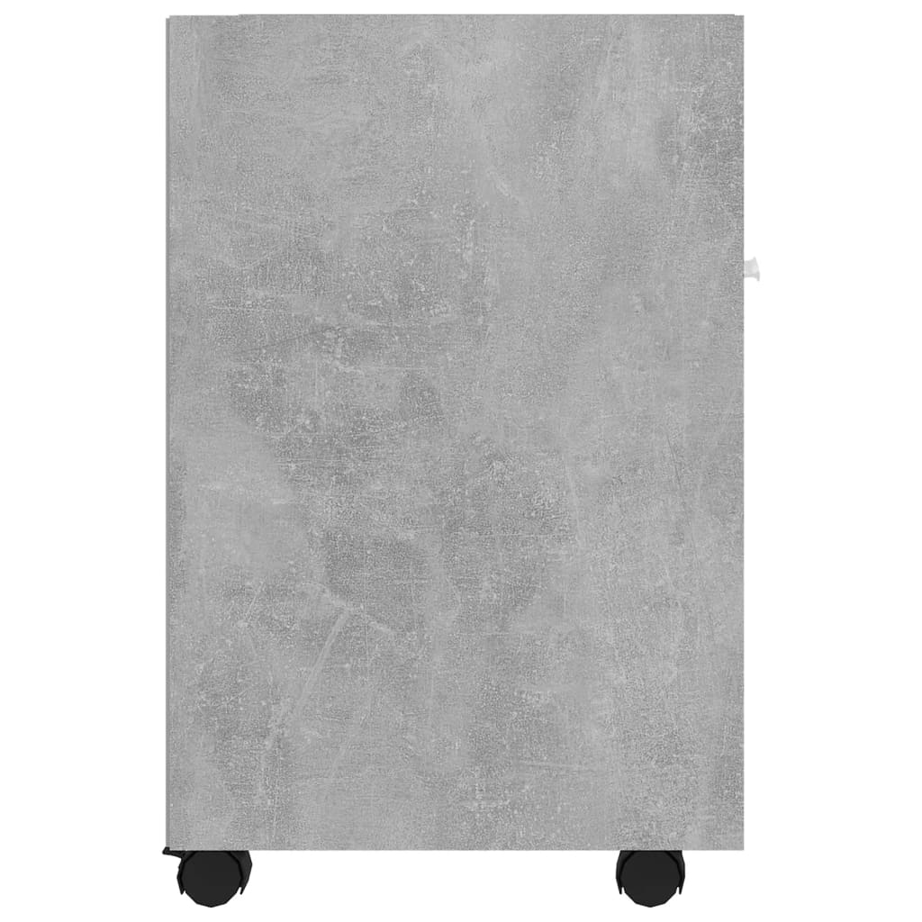 vidaXL Stranska omarica s koleščki betonsko siva 33x38x60 cm