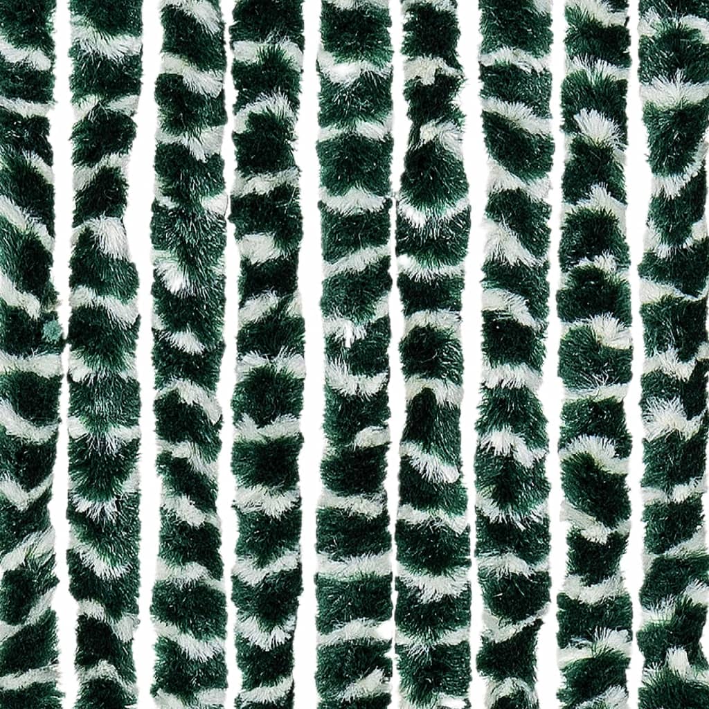 vidaXL Zavesa proti mrčesu zelena in bela 100x200 cm šenilja