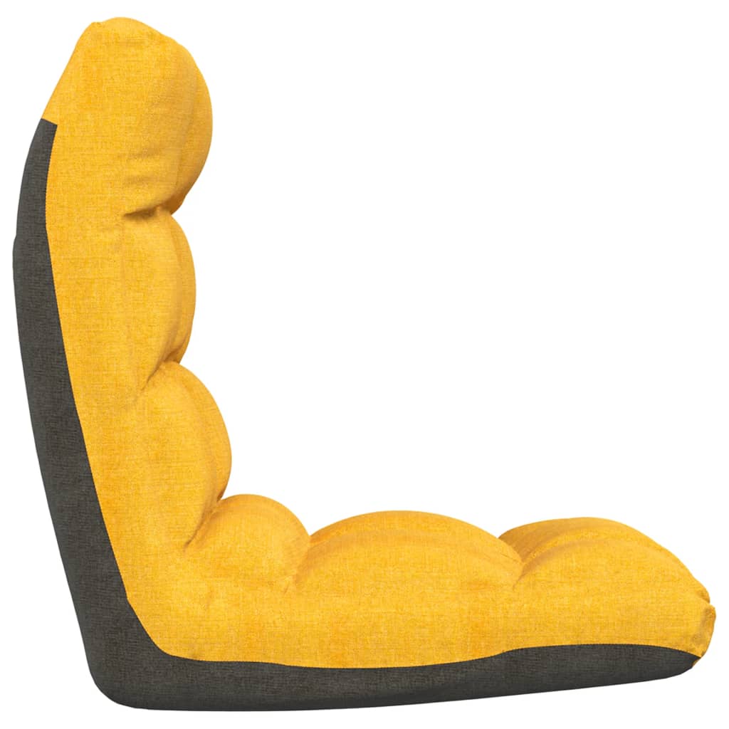vidaXL Zložljiv talni stol gorčično rumeno blago