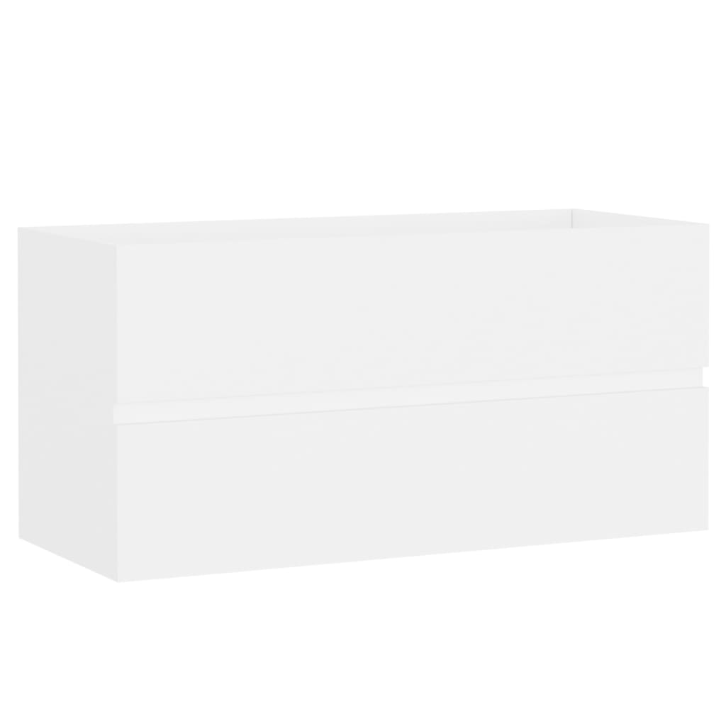 vidaXL Omarica za umivalnik bela 90x38,5x45 cm iverna plošča
