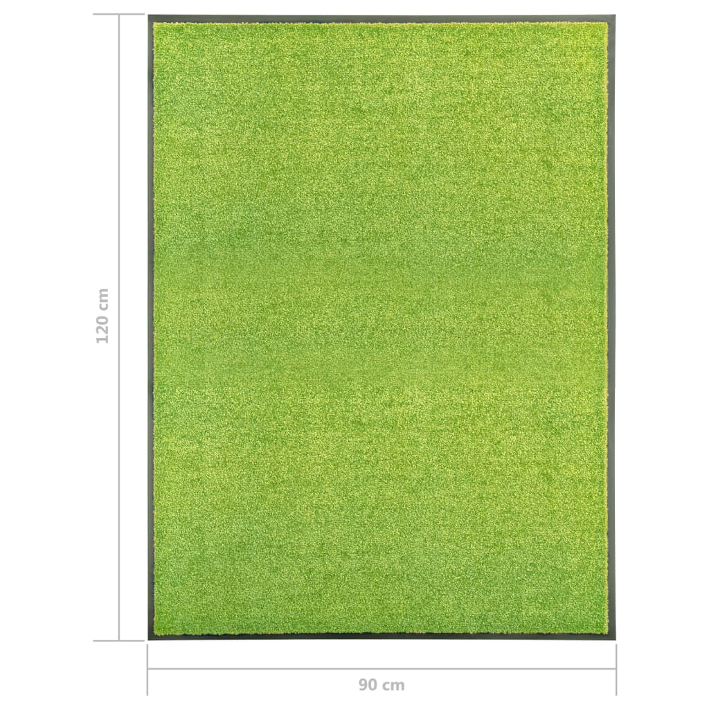 vidaXL Pralni predpražnik zelen 90x120 cm
