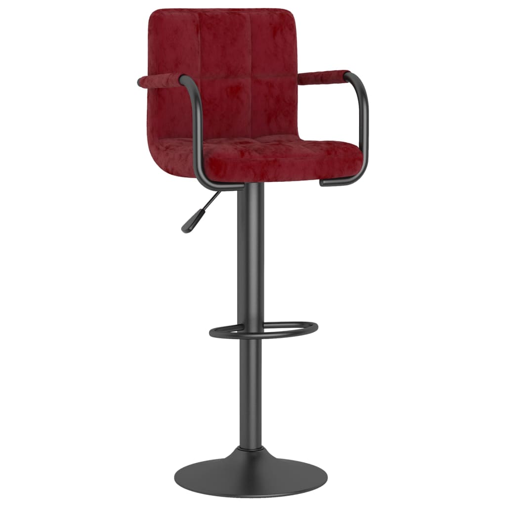 vidaXL Barski stolčki 2 kosa vinsko rdeč žamet