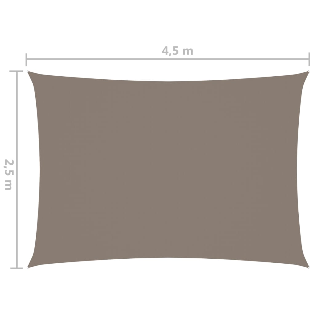 vidaXL Senčno jadro oksford blago pravokotno 2,5x4,5 m taupe