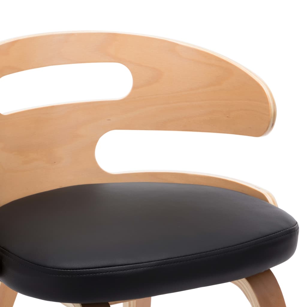 vidaXL Jedilni stoli 4 kosi črni ukrivljen les in umetno usnje