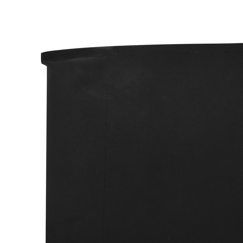 vidaXL 5-panelni vetrobran tkanina 600x160 cm črn