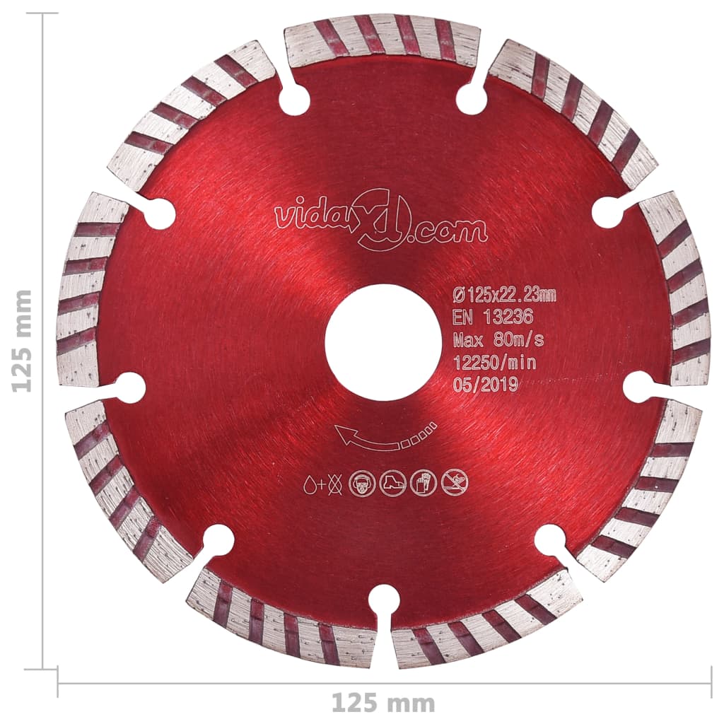 vidaXL Diamantni rezalni diski 2 kosa s turbo jeklom 125 mm