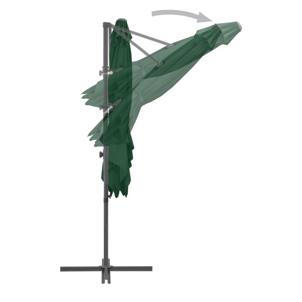 vidaXL Previsni senčnik z jeklenim drogom 250x250 cm zelen