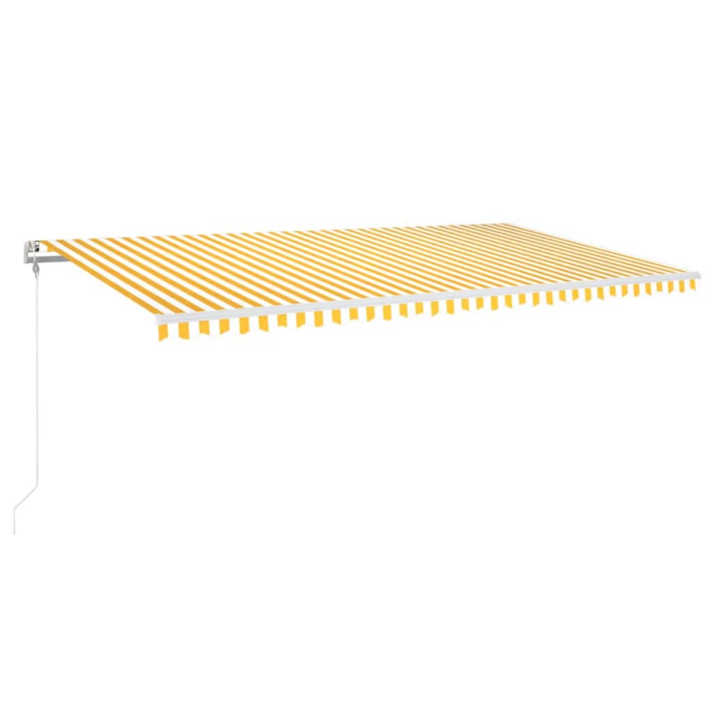 vidaXL Avtomatsko zložljiva tenda 600x350 cm rumena in bela