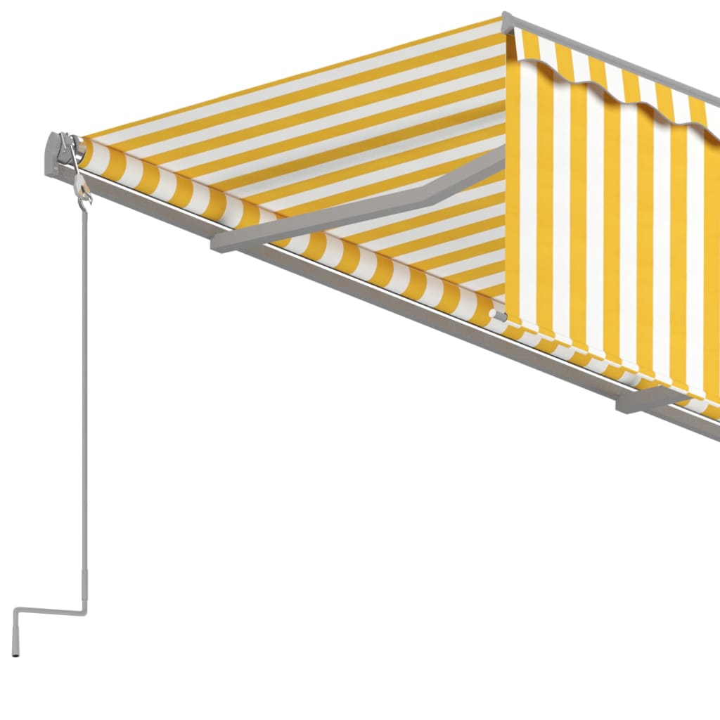 vidaXL Avtomatsko zložljiva tenda s senčilom 4,5x3 m rumena in bela