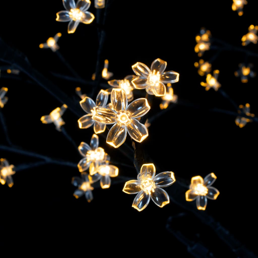 vidaXL Božično drevesce s 120 LED lučkami beli češnjevi cvetovi 150 cm