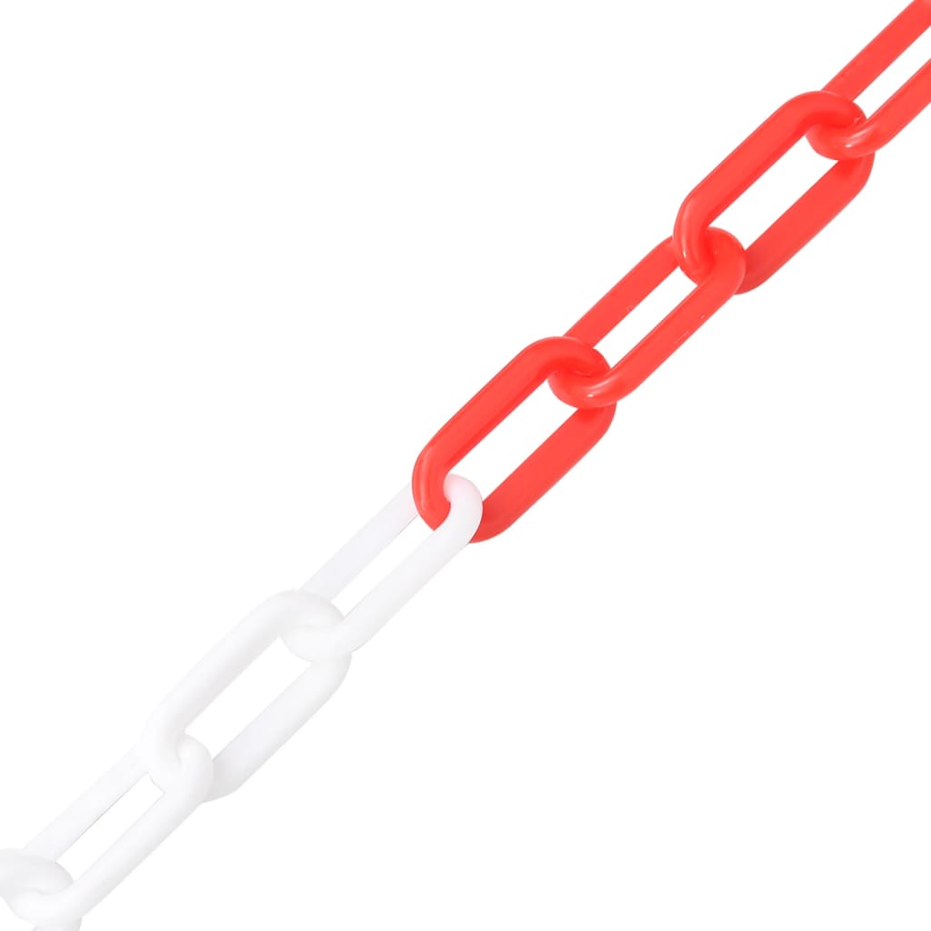 vidaXL Opozorilna veriga rdeča in bela 100 m Ø8 mm plastika