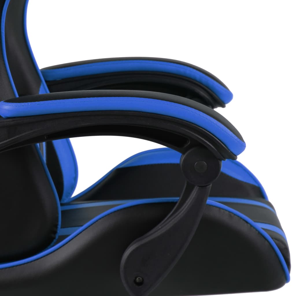 vidaXL Racing stol črno in modro umetno usnje