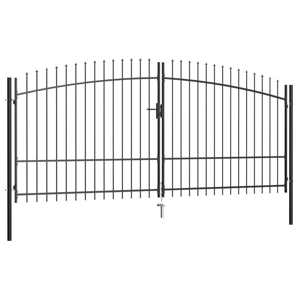 vidaXL Dvojna vrata za ograjo koničasta 400x225 cm