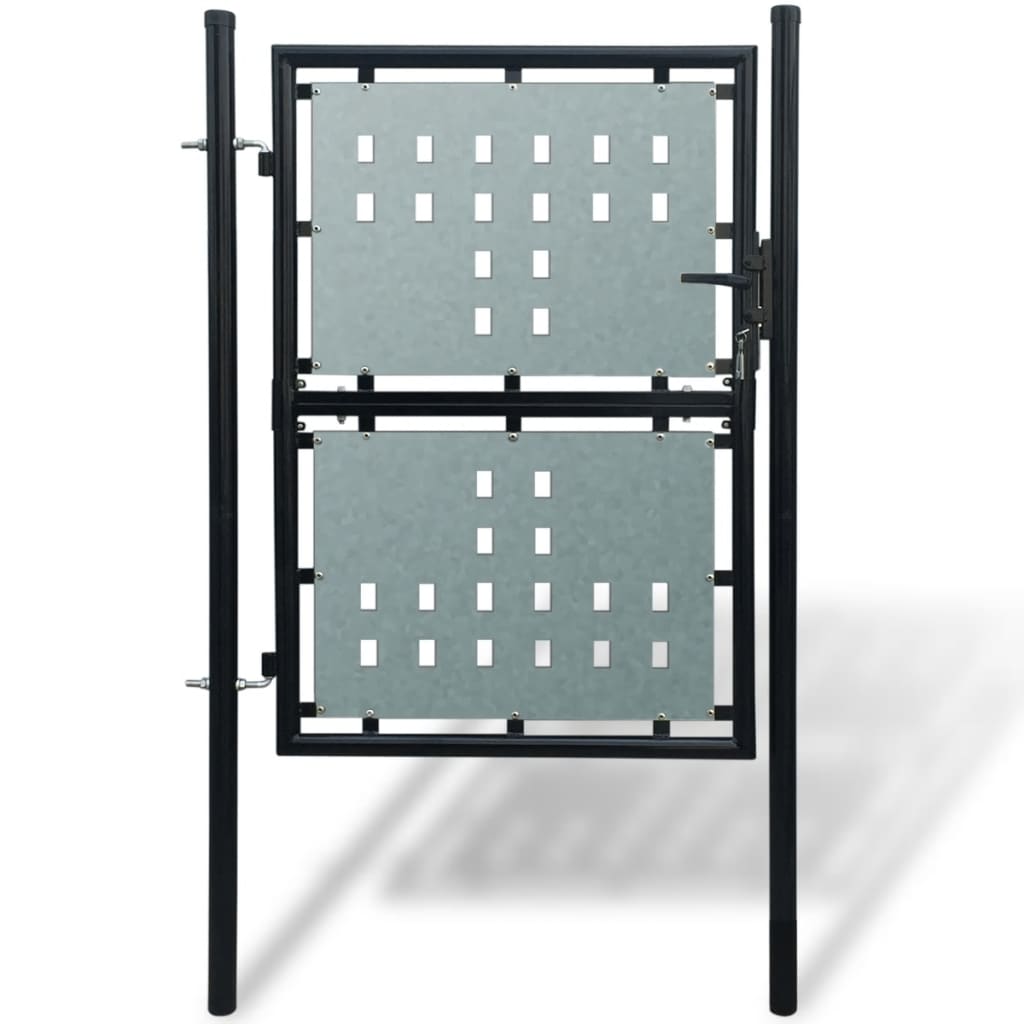 vidaXL Enojna ograjna vrata 100x175 cm črna