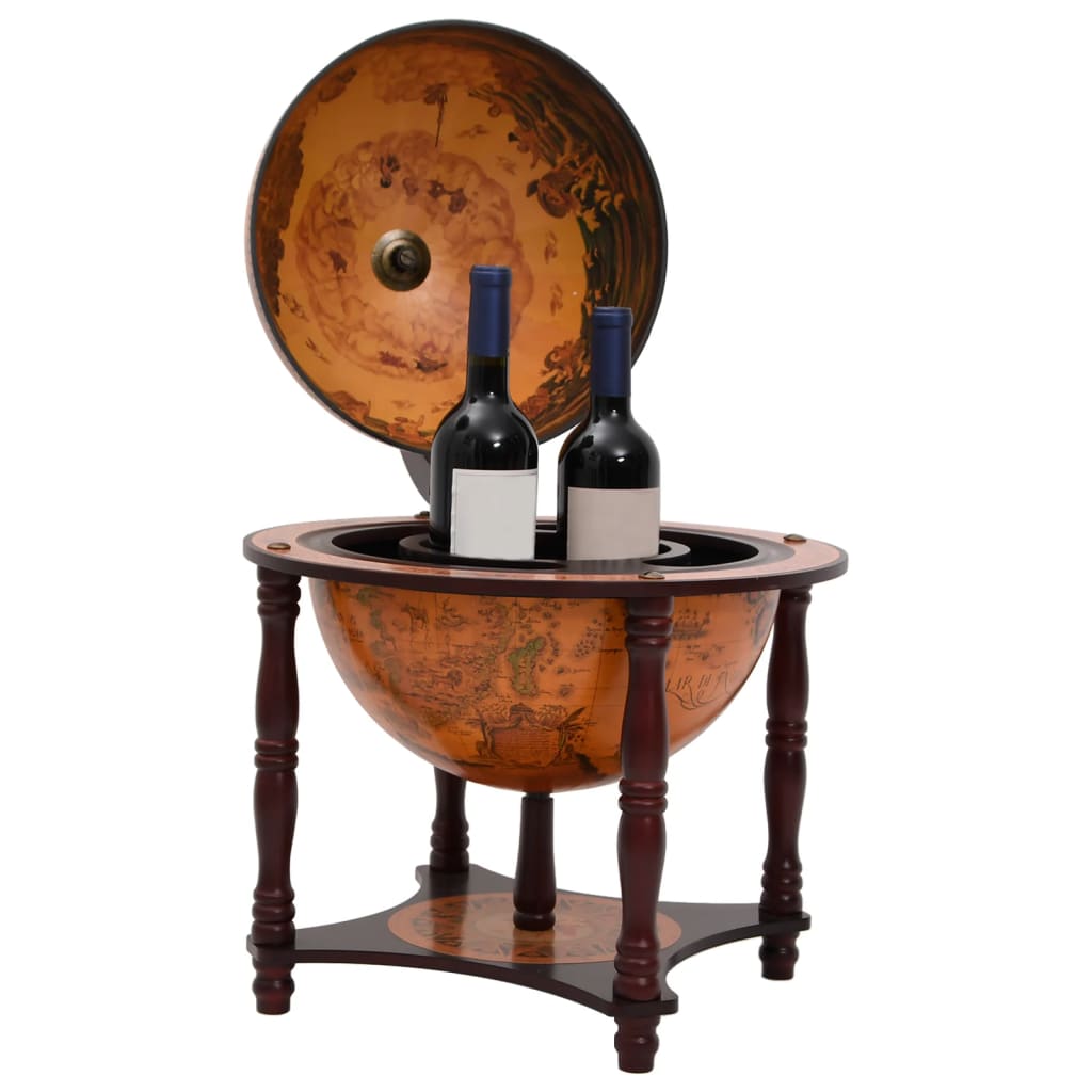 vidaXL Barsko stojalo za vino v obliki globusa trden evkaliptusov les