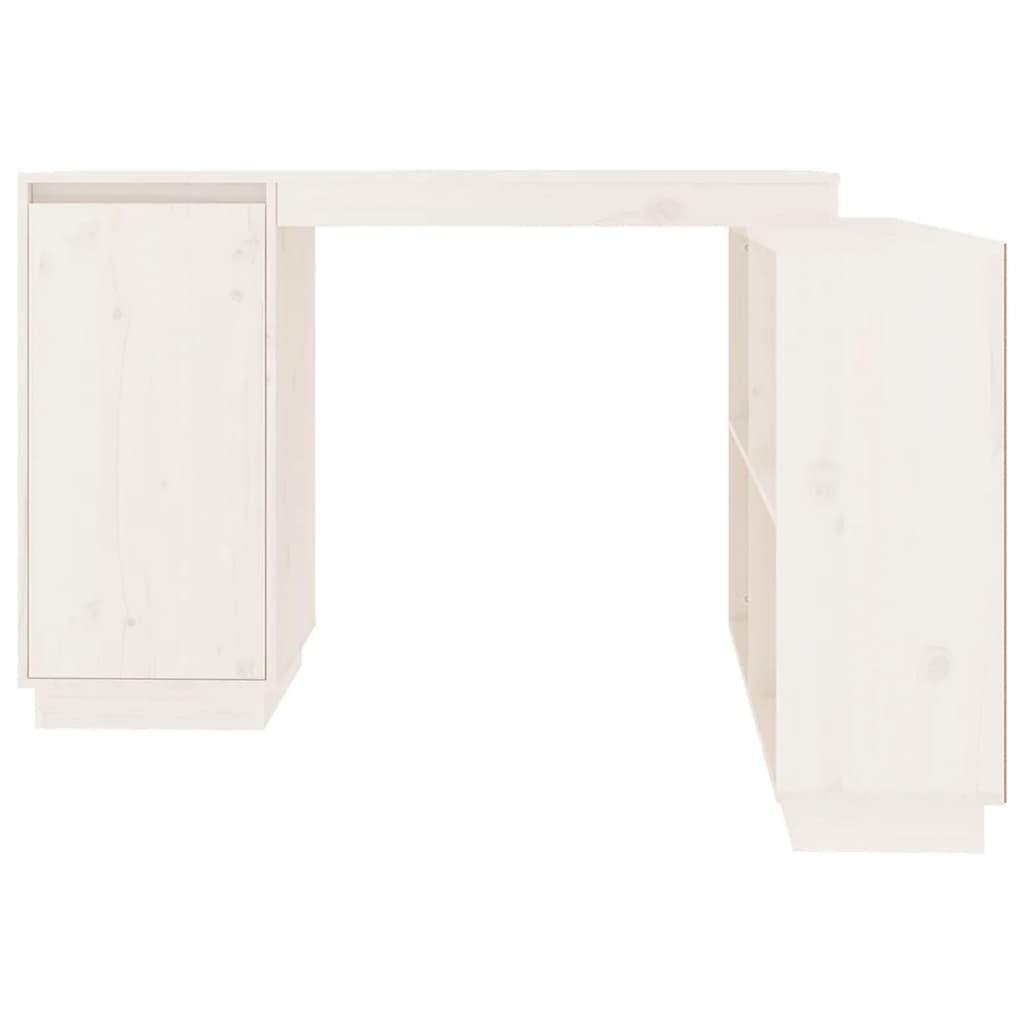 vidaXL Pisalna miza bela 110x50x75 cm trdna borovina