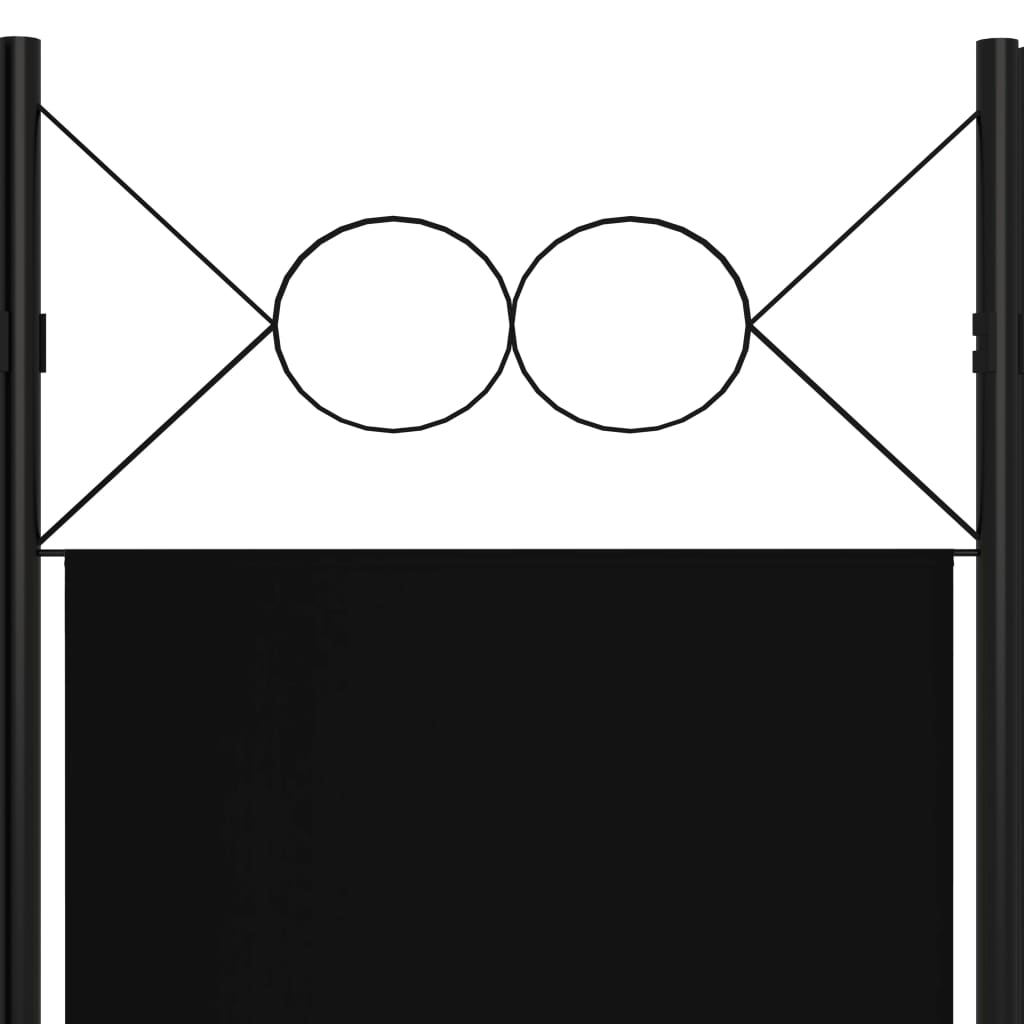 vidaXL Paravan 3-delni črn 120x180 cm