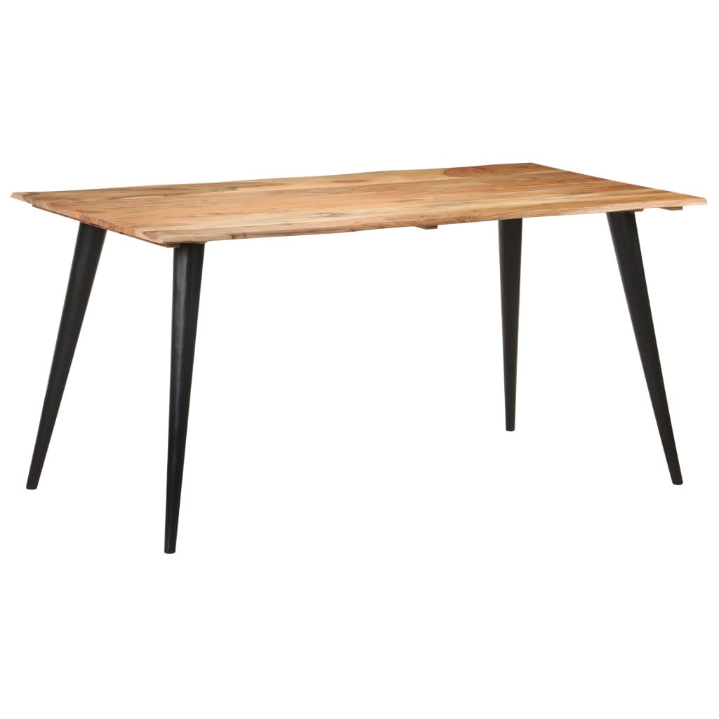 vidaXL Jedilna miza z naravnimi robovi 160x80x75 cm trden akacijev les