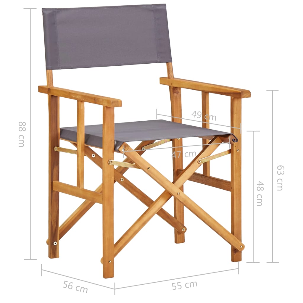 vidaXL Režiserski stol 2 kosa trden akacijev les