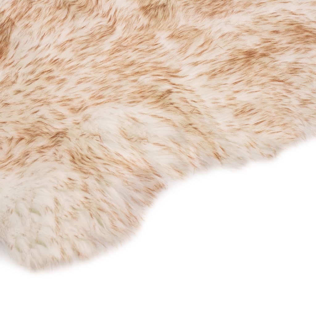 vidaXL Preproga 60x90 cm umetna ovčja koža rjava mešana