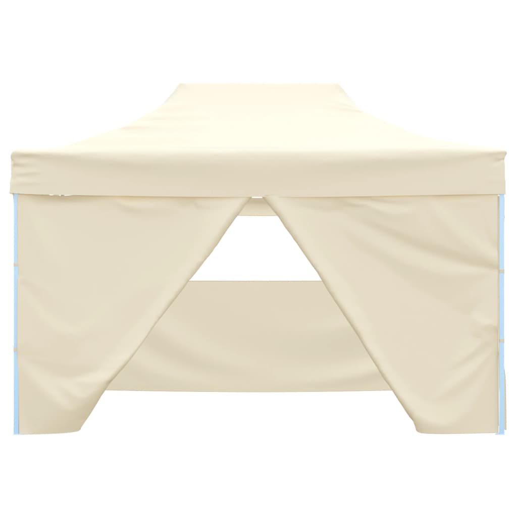 vidaXL Zložljivi šotor pop-up s 4 stranicami 3x4,5 m kremno bele barve