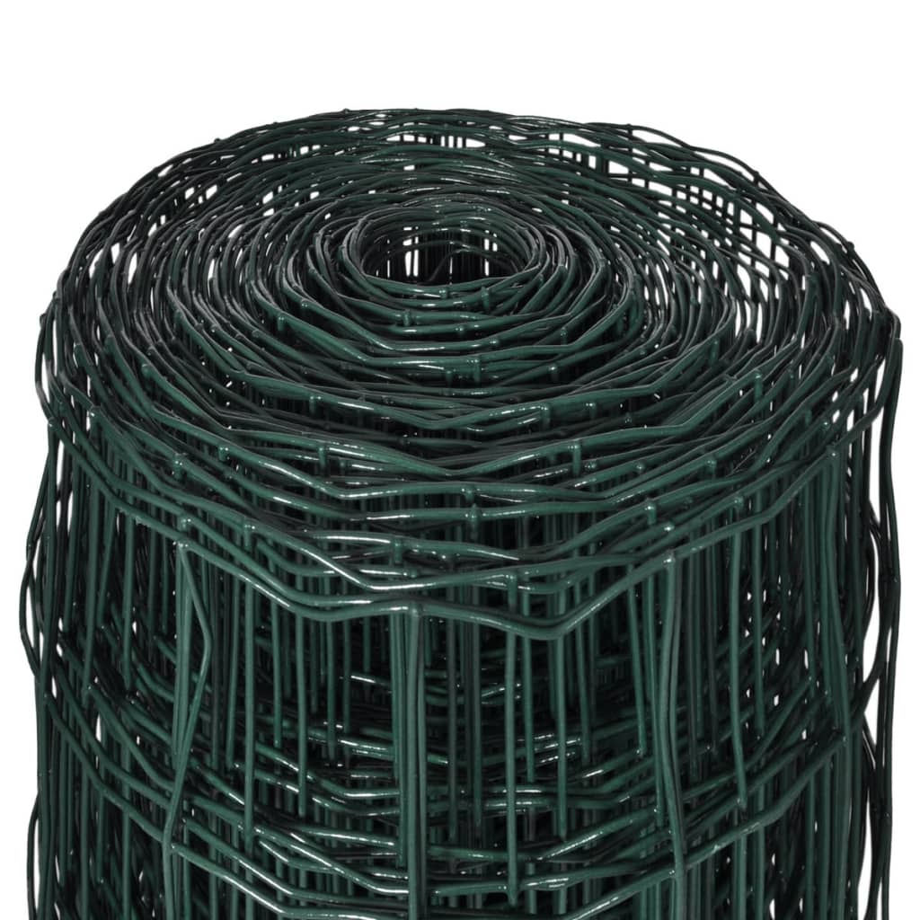 vidaXL Evro ograja iz jekla 10 x 0,8 m zelena
