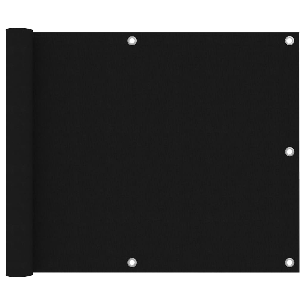 vidaXL Balkonsko platno črno 75x400 cm oksford blago