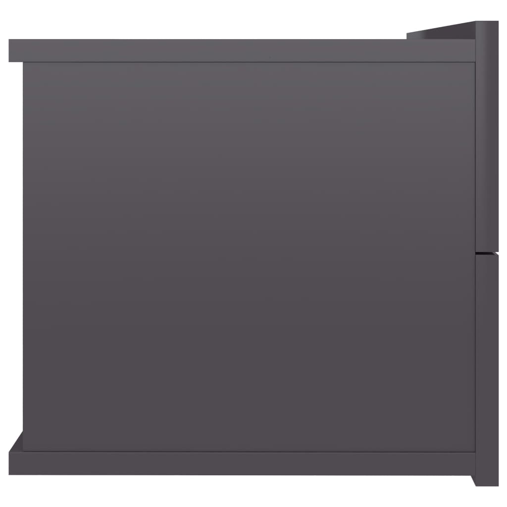 vidaXL Nočna omarica visok sijaj siva 40x30x30 cm iverna plošča