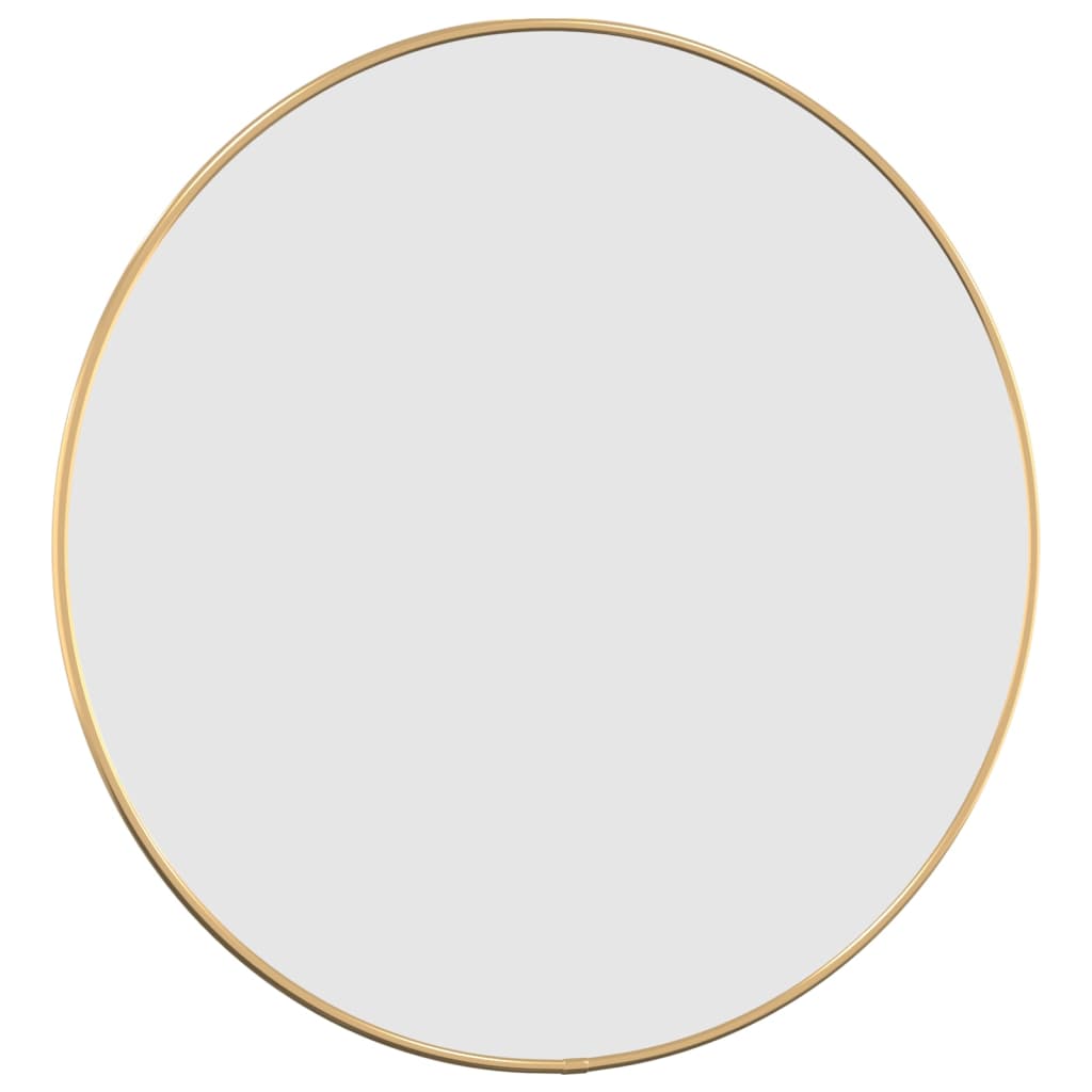 vidaXL Stensko ogledalo zlate Ø 50 cm okroglo