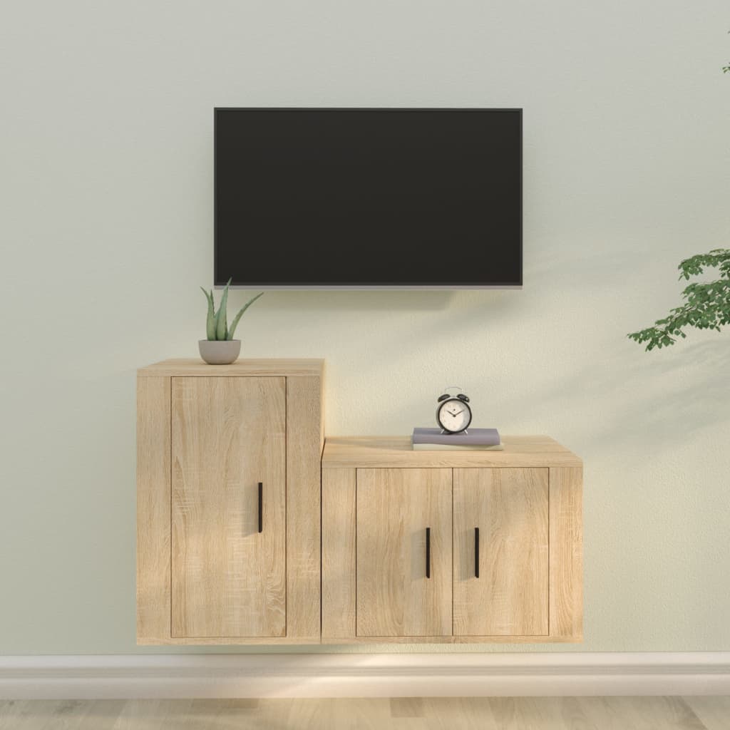 vidaXL Komplet TV omaric 2-delni sonoma hrast inženirski les