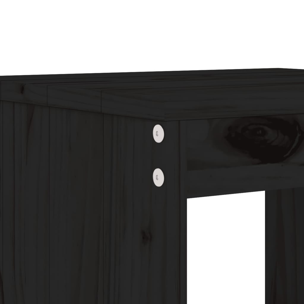 vidaXL Vrtni stolček 2 kosa črna 40x36x45 cm trdna borovina