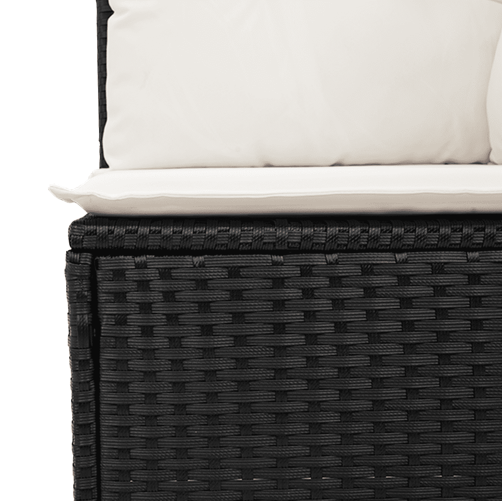 vidaXL Vrtna sedežna garnitura 9-delna z blazinami črn poli ratan