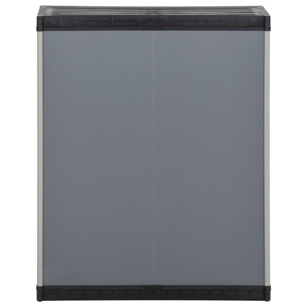 vidaXL Vrtna omara za odpadke siva in črna 68x40x85 cm PP