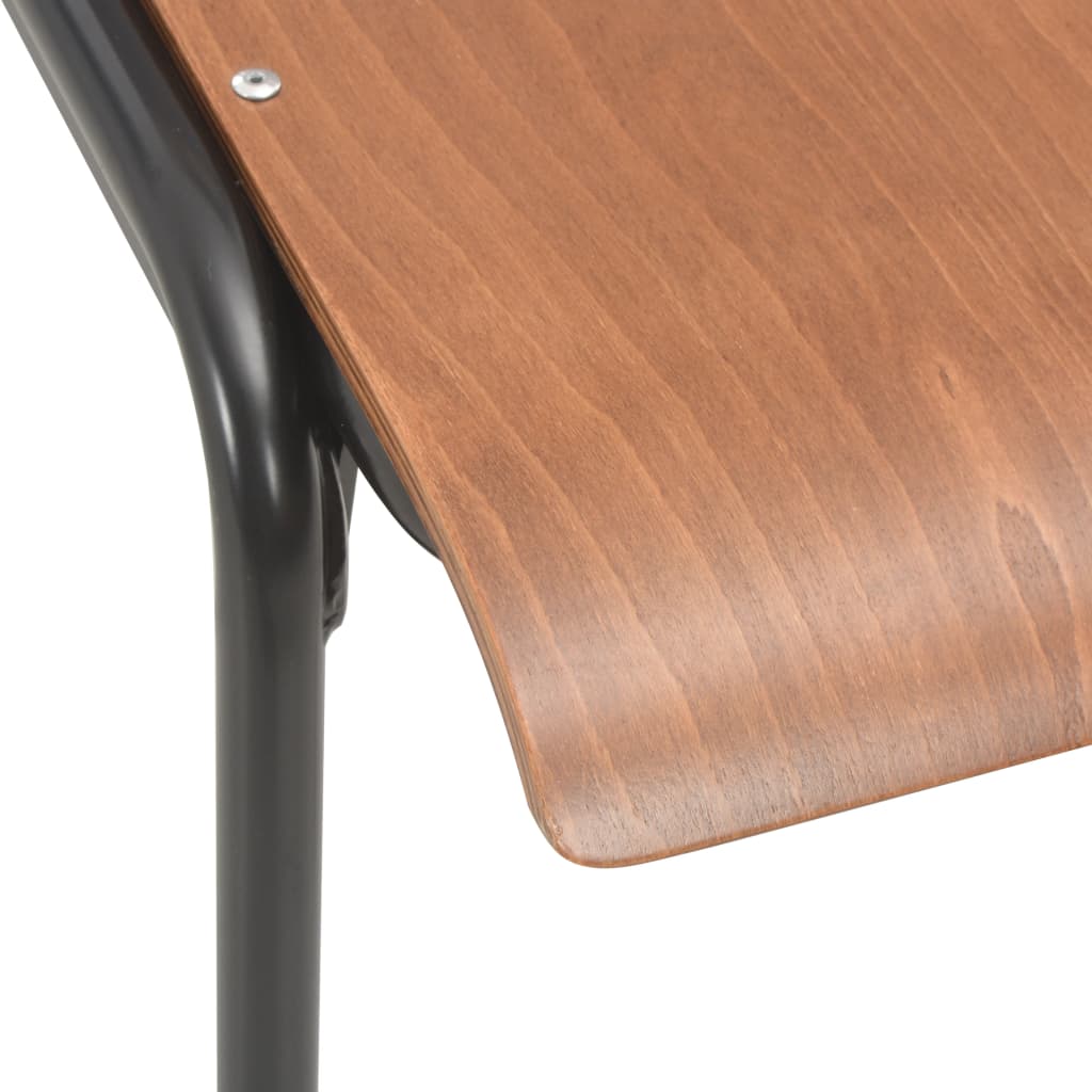 vidaXL Jedilni stoli 4 kosi rjavi trden vezan les in jeklo