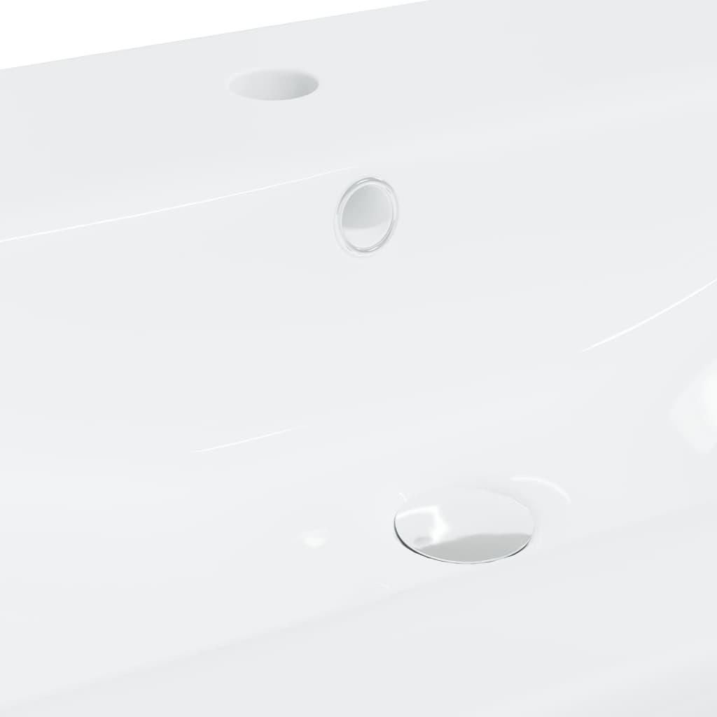 vidaXL Vgradni umivalnik s pipo 81x39x18 cm keramičen bel